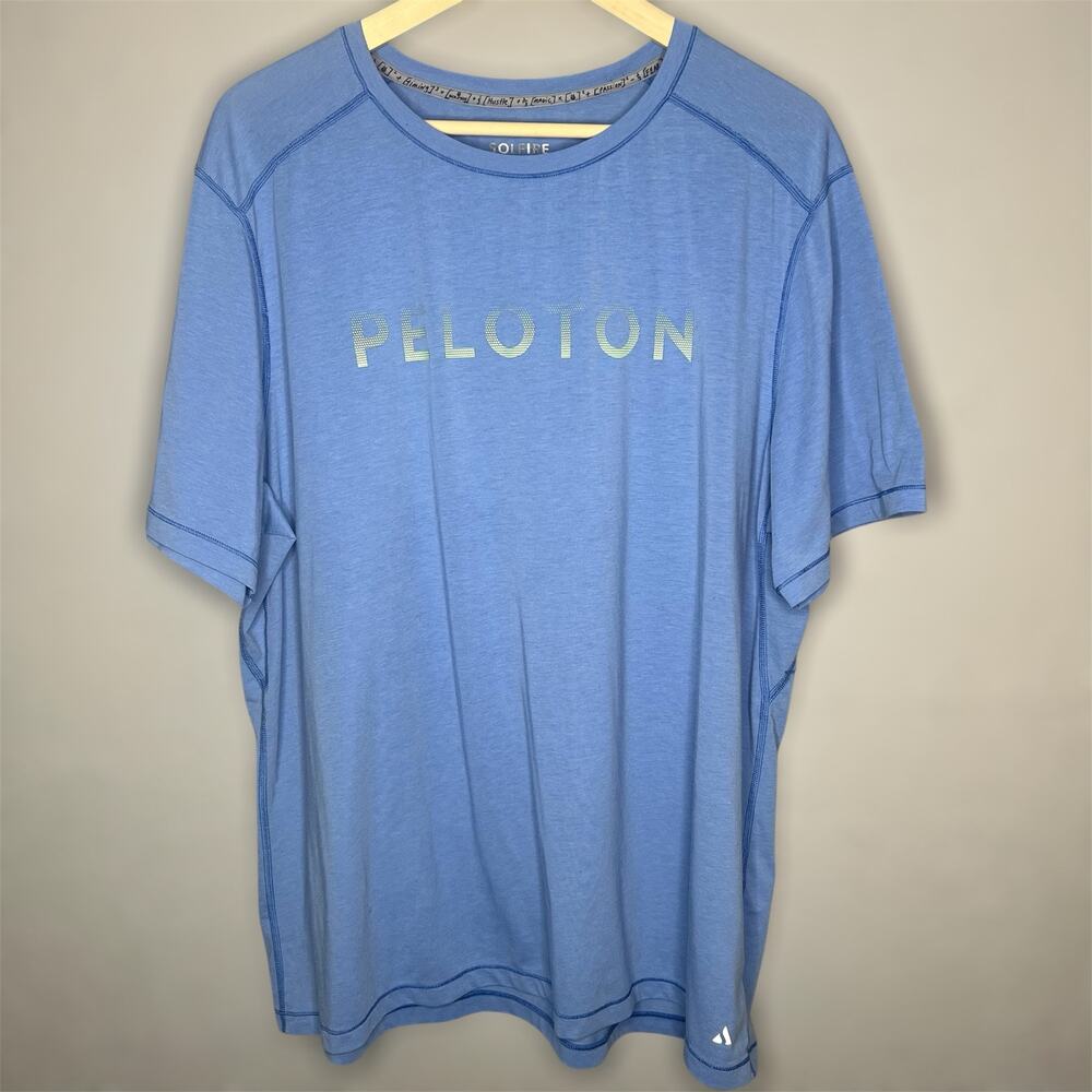Solfire Peloton T-Shirt XXL Mens Blue Cycling Bike Athletic Logo Graphic Fitness
